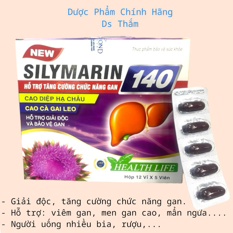 SILYMARIN 140 - Viên uống hỗ trợ giải độc, tăng cường chức năng gan ( hộp 60 viên )