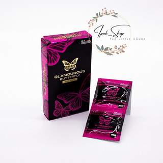 Bao cao su JEX Glamourous Butterfly Hot trơn gel ấm áp màu hồng - Hộp 12 Pcs - Ipek_Shop