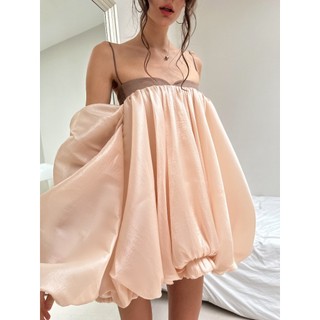 ONONMADE Váy Đầm Mùa Hè Đầm Bí Hai Dây Lavish Mini Dress.
