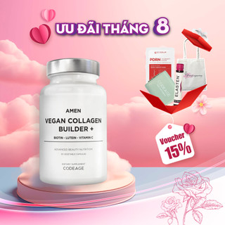 Viên Uống Vegan, Giúp Tự Sinh Collagen Bổ Sung Vitamin C, Biotin Và Lutein Codeage Amen Vegan Collagen Builder+ 30v