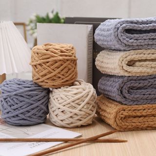 Len Nhung Đũa 6mm LYLYCRAFT Cuộn 100g, Len Đan Móc Bông Sữa Mềm Mịn Dùng Để Đan Móc