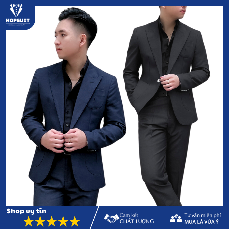 Vest nam đẹp, Bộ suit 2 mảnh,Vest Thanh lịch trẻ trung, Vest cưới, công sở, vest 1 cúc