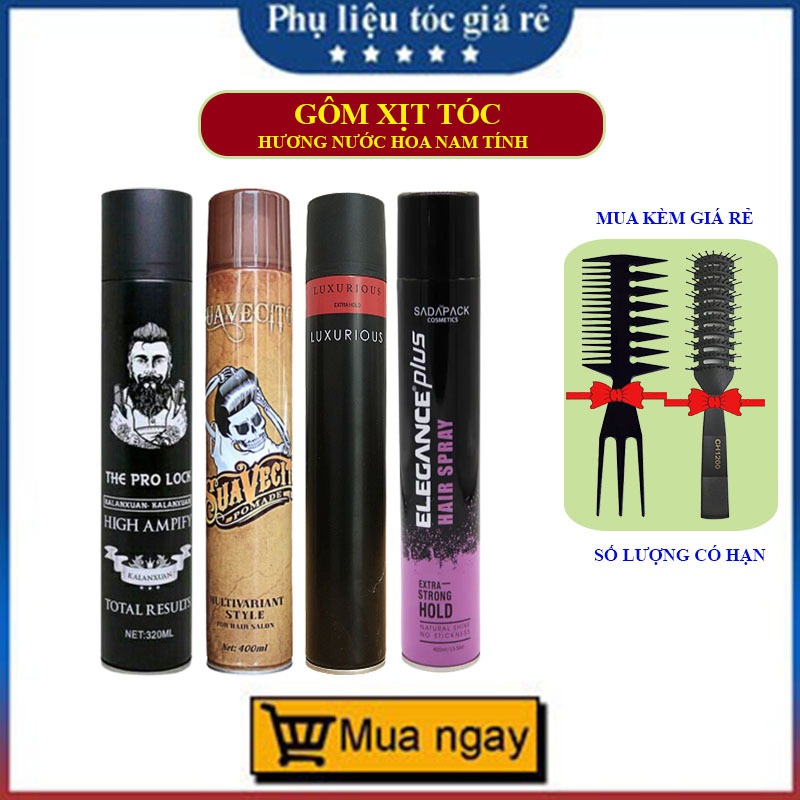 COMBO 3 CHAI  GôM XỊT TÓC GIỮ NẾP TÓC CỨNG SUAVECITO 400ML