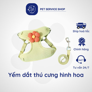 Dây dắt yếm hình hoa cho chó mèo, dây dắt đi dạo cho thú cưng - Pet Service