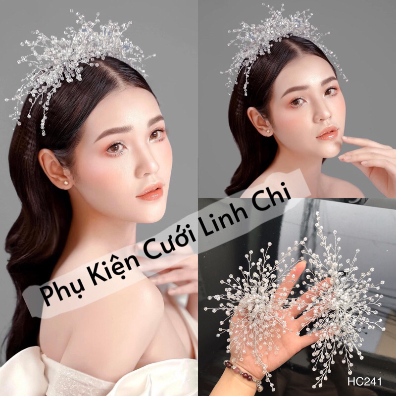 set 2 cài tóc pha lê [HC241] cài tóc cô dâu