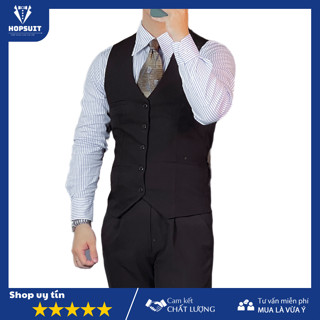 Ghile nam đẹp, ghile cao cấp 1 hàng cúc form ôm tôn dáng, chất liệu chéo 79 dễ mặc