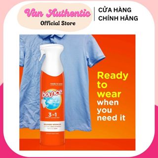 Xịt thơm quần áo Bounce Mỹ Rapid Touch Up 3 in 1 giúp quần áo thơm thẳng chống nhăn khử mùi 275g