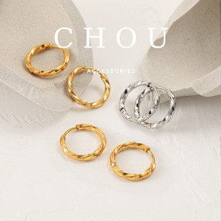 Bông tai titan, khuyên tai titan khoen tròn xoắn | chou accessories |