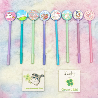 Bút tròn molang có hạt lúc lắc BTI8 bút bi mực bút cute bút dễ thương