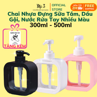 Chai Nhựa Đựng Sữa Tắm, Dầu Gội – Bình Chiết Mỹ Phẩm, Nước Rửa Tay, Nước Rửa Chén 300ml - 500ml | Tặng Nhãn Dán