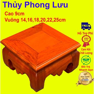 Bàn gỗ osin vuông đế trơn kê bày đồ gỗ hương cao 10cm