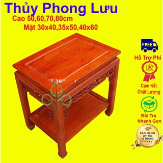 Đôn chữ nhật chiện kê phòng khách gỗ hương cao 50,60,70,80cm