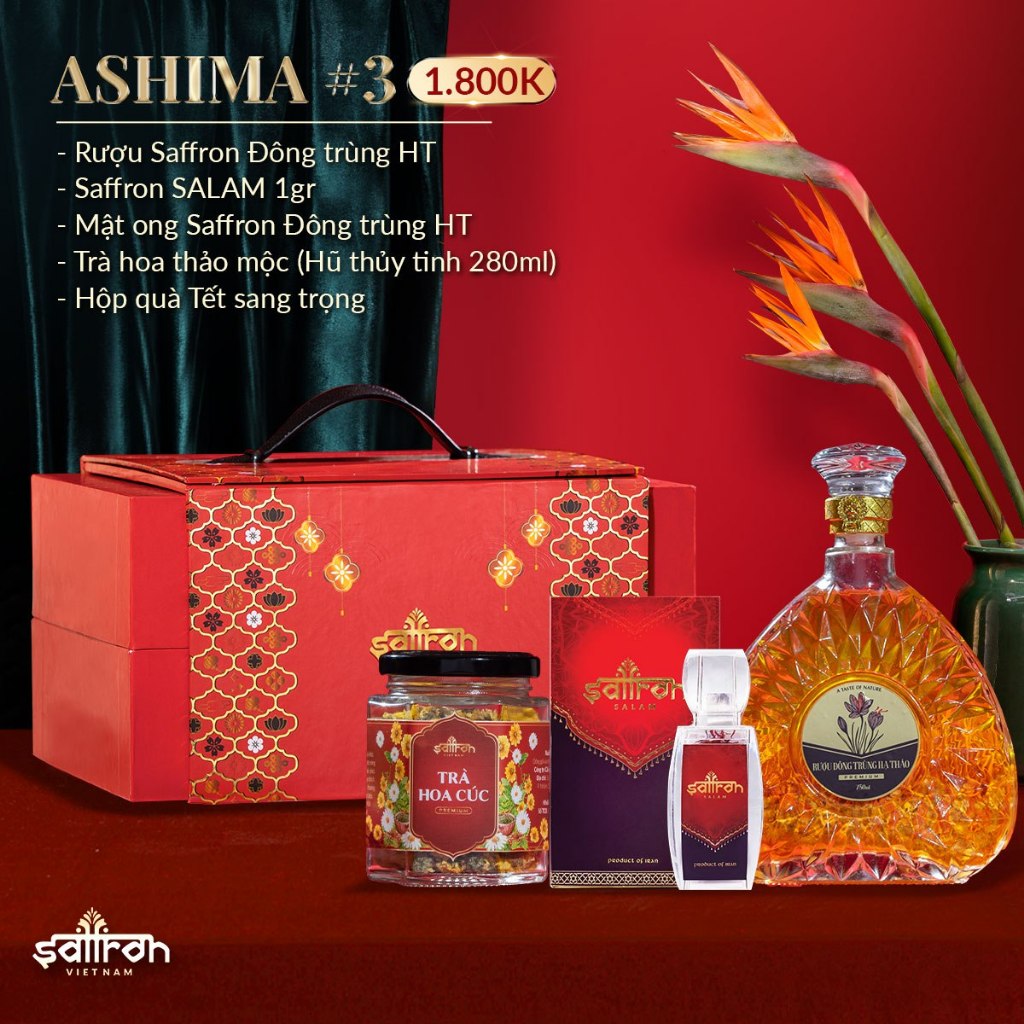 Hộp quà tặng  nhụy hoa nghệ tây thiết kế 2 tầng độc đáo, sang trọng thương hiệu Saffron Việt Nam