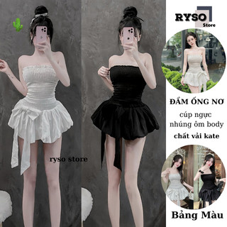 Đầm cúp ngực kiểu ống nhúng ôm body đính nơ form bí phồng xoè có quần trong , váy phồng bí cúp ngực đi tiệc đi biển ryso