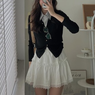 Áo len cardigan dệt kim cúc đồng tay dài nhiều màu 247store