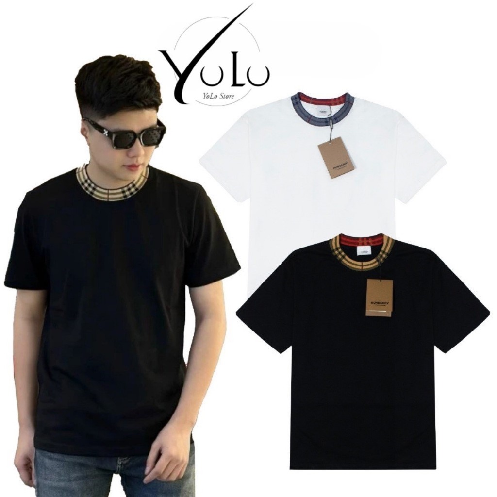 Áo thun BBR bo cổ dệt sọc caro cotton dày mịn 270gsm mẫu mới hot trend 2024
