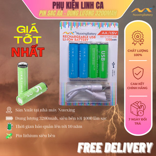 Pin sạc AA AAA Nuoxing sạc được nhiều lần dung lượng 3200mah