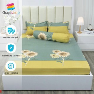 Bộ ga gối Hướng dương siêu đẹp chất liệu cotton Poly mềm mại - drap giường