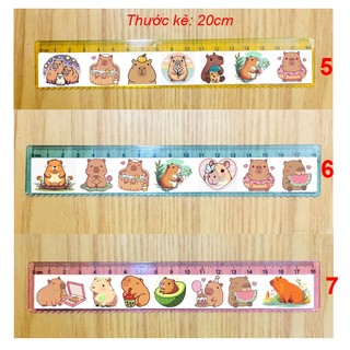 Thước kẻ CapyBara (nhiều mẫu lựa chọn, 20cm, 15k/1 cái)