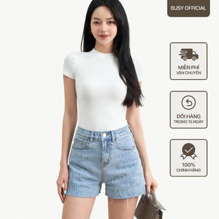 Quần Short Jeans Nữ BUSY Jeans Mềm Không Co Giãn QSJ