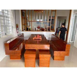 Bộ Bàn ghế k3 tựa 5 món gỗ hương đá đóng hộp