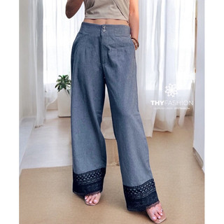 Quần linen thiết kế phối ren _ dài 94-96cm