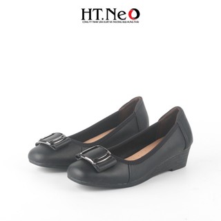 Giày nữ đế xuồng HT.NEO da cừu mềm mại đế xuồng 5cm, nơ trang trí cực sang chân NU146
