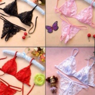 Bộ đồ lót ren 2 mảnh xuyên thấu lọt khe