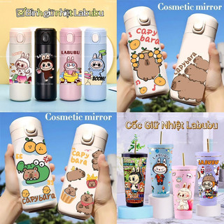 Bình Nước Cốc Giữ Nhiệt Capybara Labubu Kapibara inox 316 304 500ml An Toàn Sức Khỏe Tiện Lợi
