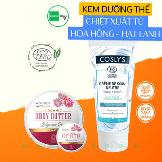 Kem dưỡng thể hoa hồng và hạt lanh hữu cơ