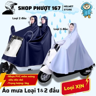 Áo mưa đi xe máy che phủ toàn thân vành đôi chắn nước trong suốt phía trước