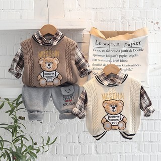 [Shubimkids] Bộ Đồ Bé Trai - Set Bộ Gấu Gile MCSOHIN 3 Chi Tiết Cho Bé Trai