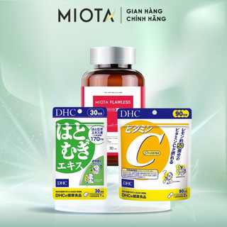 Viên uống trắng da Miota Flawless, DHC Adlay 30 ngày