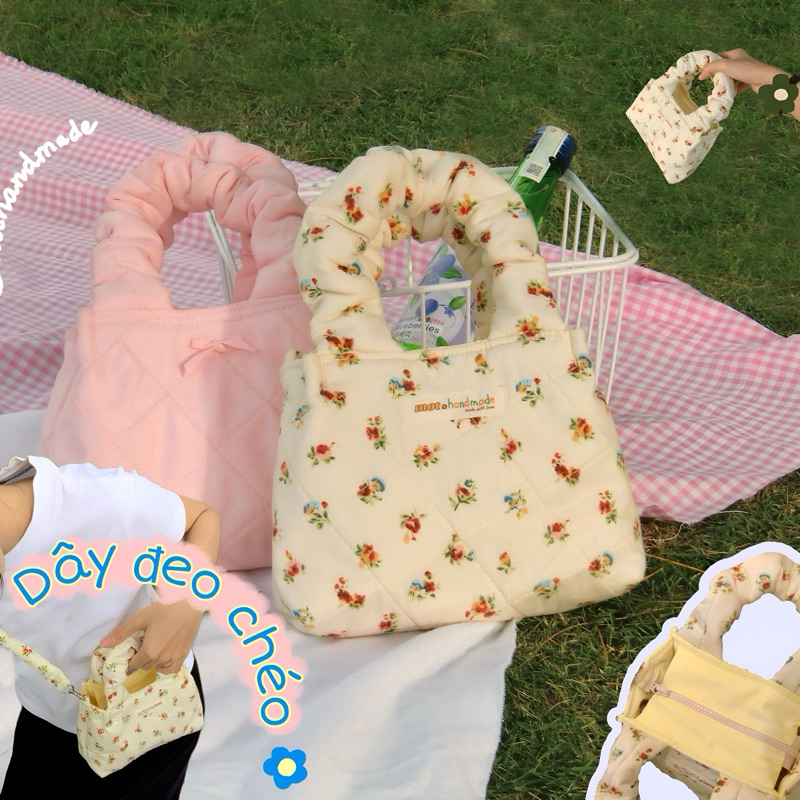 Túi MINI chần bông đeo chéo/ cầm tay, túi BẮP CẢI_Mothandmade