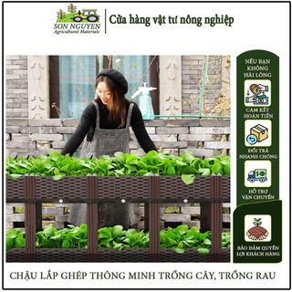 Chậu lắp ghép thông minh, trồng cây, trồng rau sạch, bền bỉ tính thẩm mĩ cao
