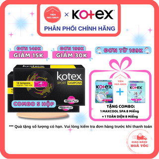 Set 5 hộp x 16 ống băng vệ sinh kotex sport tampon regular loại vừa - tiemnhachun