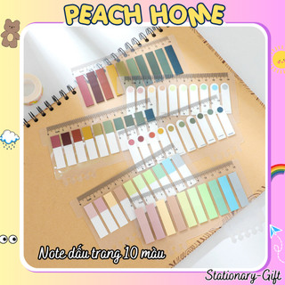 Set Giấy Note 10 Kiểu 200 Tờ Đánh Dấu Trang / Ghi Chú Màu Pastel Mascaron Giá Rẻ Cute Peach home 1k