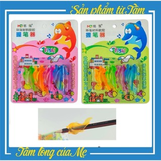 VỈ 4 ĐỆM CẦM BÚT HÌNH CÁ - ĐỊNH VỊ CHO BÉ TẬP VIẾT ĐÚNG TƯ THẾ