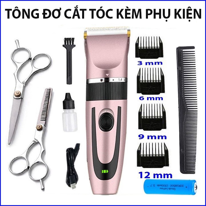 Tông Đơ Cắt Tóc kèm phụ kiện đầu sạc USB   Hàng Chính Hãng Cao Cấp( Bảo Hành 12 Tháng)