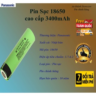 Pin Sạc 18650 Panasonic 3400mah(1 viên)