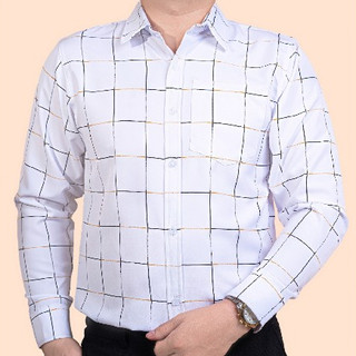 Áo sơ mi nam caro dài tay có túi lụa hàn chống nhăn 