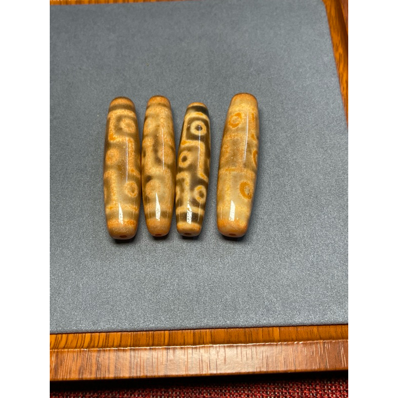 Dzi tây tạng 9 mắt nâu cam size 5.8cm đá phong thuỷ