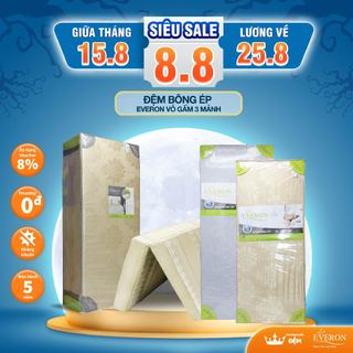 Đệm bông ép Everon vỏ gấm 3 mảnh