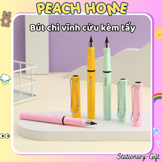 BÚT CHÌ VĨNH CỬU Kèm Tẩy Tiện Lợi Màu Pastel Cute Viết Chì HB 2B H Giá Rẻ Kim Gỗ Deli Peach Home