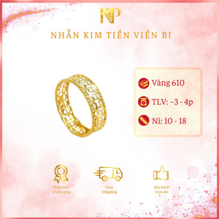 Nhẫn kim tiền chấm bi vàng 610 kp kim phát