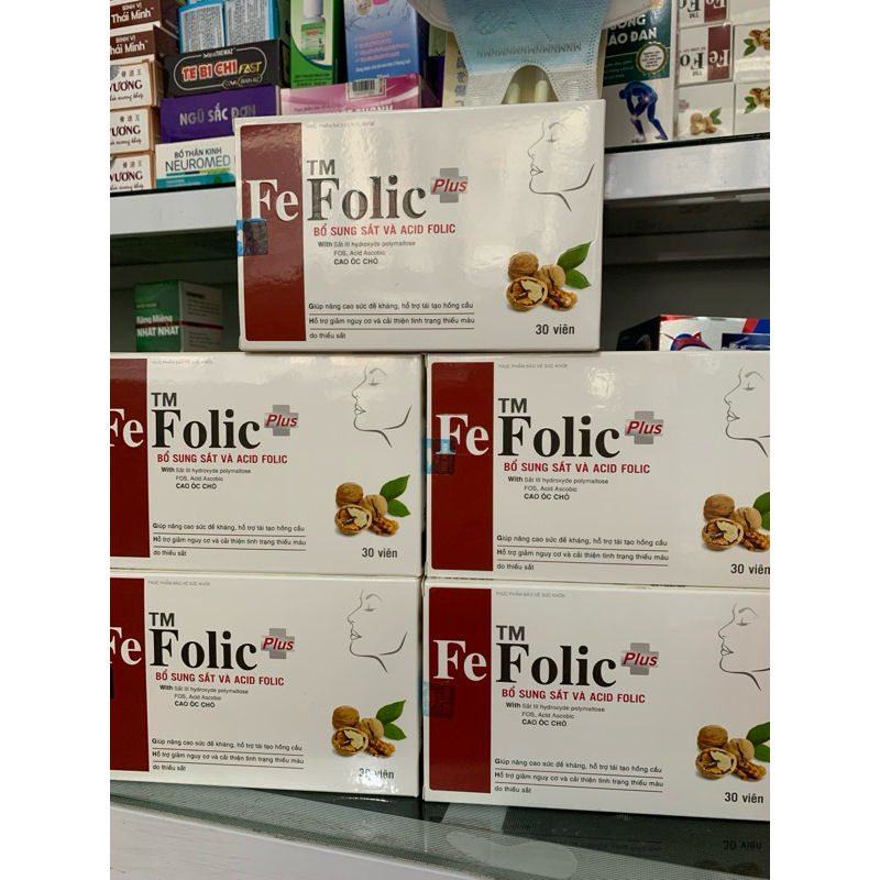 Fefolic sắt III hàm lượng sắt cao dành cho mọi lứa tuổi ,không nóng ,không gây táo bón . Hộp 30 Viên