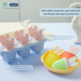  Khuôn làm kem tai thỏ tai mèo Inochi nhựa nguyên sinh an toàn an toàn dễ tách kem ra khỏi vỉ 