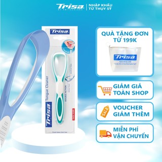 Dụng Cụ Cạo Lưỡi Người Lớn Trisa Double Action Làm Sạch Lưỡi Một Cách Nhẹ Nhàng