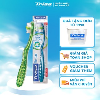 Bàn Chải Đánh Răng Tái Chế Trisa We Care Được Tái Chế Từ Chai Nhựa Pet Với Các Sợi Cước Được Làm Từ Thầu Dầu Tự Nhiên