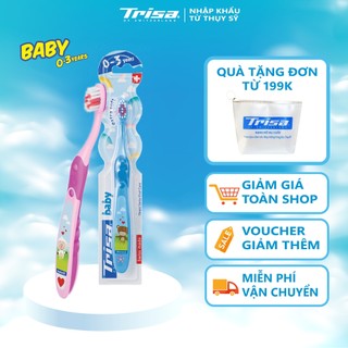Bàn Chải Đánh Răng Trẻ Em Trisa Baby Dành Cho Bé 0 - 3 Tuổi Bảo Vệ Nướu Răng